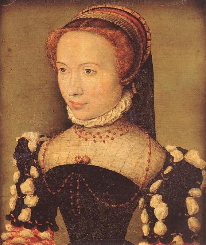 CORNEILLE DE LYON Portrait of Gabrielle de Roche-chouart Portrait of Gabrielle de Roche-chouart vbd Sweden oil painting art